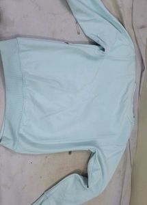 Cute Light Blue Graphic Sweatshirt