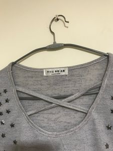 Korean Silver Shimmer Top