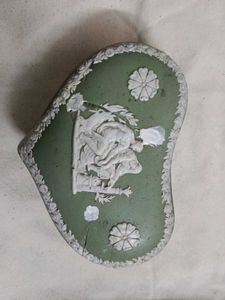 Vintage Green Jasperware Trinket Box