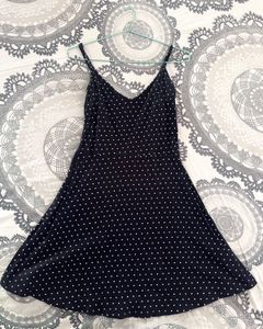 Chic Navy Polka Dot Mini Dress