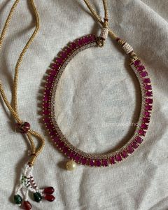 ruby and gold long chain combo