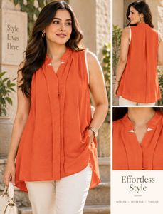 Sleeveless Orange Blouse