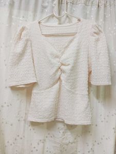 Elegant Textured Puff Sleeve Top