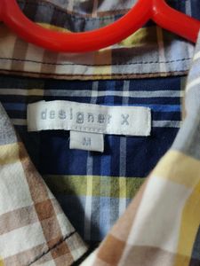Half Sleeves Checkered Cotton Shirt