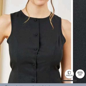 XXL size Sleek Black Button-Up Mini Dress