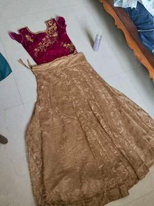 Elegant Maroon & Gold Lehenga Choli Set