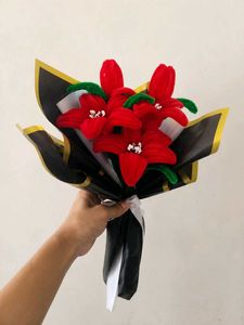 ❤️ Handmade Red Lily Bouquet ( pipe cleaner)