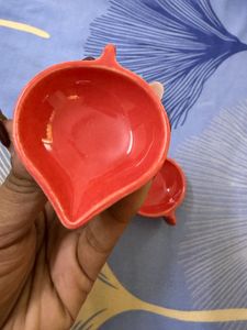 Set of 4 colourful ceramic diyas 🪔❤️💙