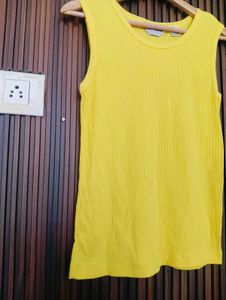 Vibrant Yellow Ribbed Tank Top