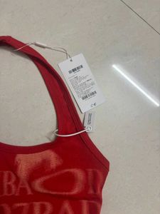 Red Halter Neck Graphic Top