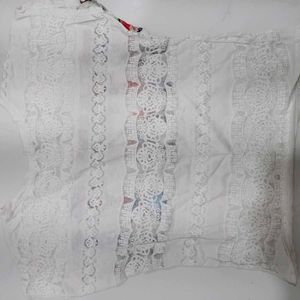 Unique African Print Lace Trim Top