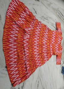 Frills Ikat Tiered Maxi Dress