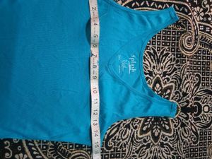 Aqua Blue V-Neck Tank Top