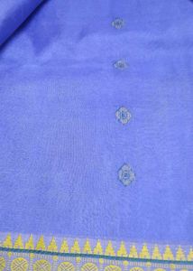 Elegant Blue &amp; Gold Saree Tant silk