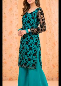 Elegant Blue Floral Kurta