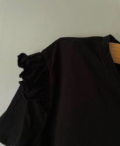 Zara Chic Black Ruffle Sleeve Top