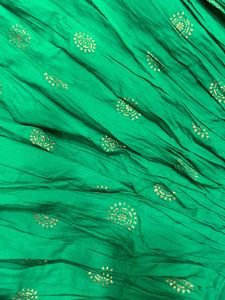 Stunning Emerald Green Skirt with Gold Print