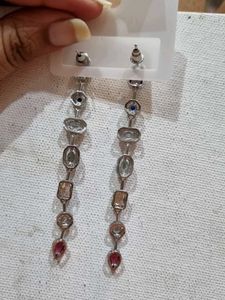 Anti tarnish Elegant Multi-Gemstone Drop Earrings