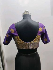 purple brocade designer blouse