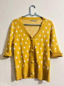 Yellow Polka Dot Cardigan