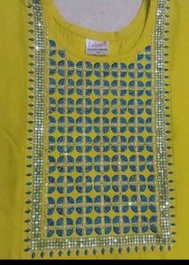 Yellow Embellished Kurta set