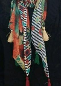 Multicolored Scarf With Tassels Fashion Scarves