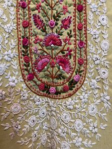 Hand Embroidered Yellow Kurta