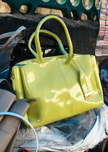 Vibrant Lime Green Patent Handbag