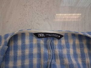 Blue Gingham Crop Top