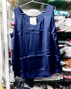 Elegant Navy Blue Layered Tank Top