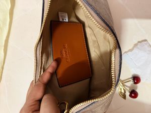 Coach Monogram Cherry Charm Crossbody Bag