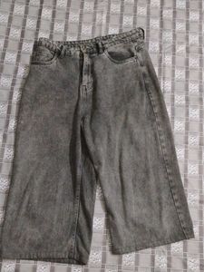 Zudio Grey Wash Wide Leg Jorts