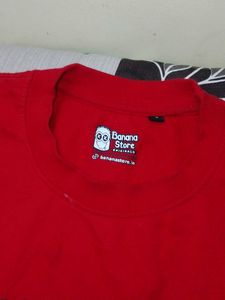 red oversized tshirt