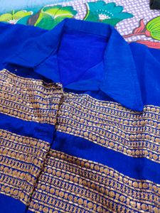 Royal Blue Embroidered Blouse
