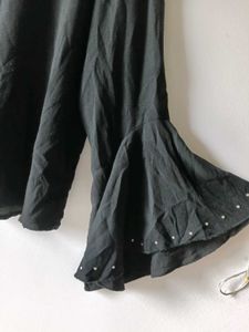 Black Bell Sleeve Top with Studs