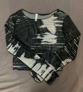 Mesh Tie-Dye Long Sleeve Top