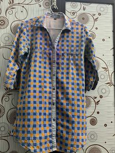 Stylish Checked Long Shirt
