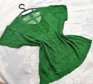 🎁Y2k Green Distressed Top J