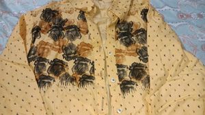 Yellow Floral Print Button-Up Shirt