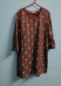 Brown Printed Kurta short college wear women xl