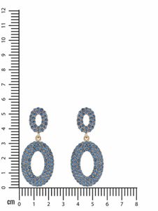 Blue Stone and gold plated Dangle Earrings