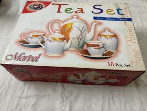 🆕Bone China Tea Set, 18 Pieces