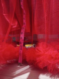 Elegant Red Party Gown