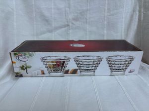🆕3 pc High Quality Big Heavy Glassware Bowls Set