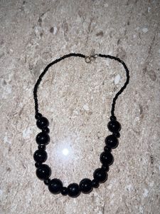 Chic Black Beaded Necklace