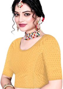 Elegant White & Gold Readymade Saree Blouses