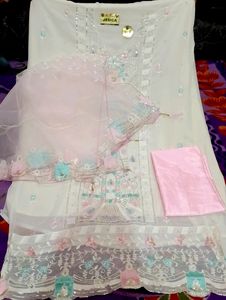 Pakistani Embroidered Fancy Dress Material