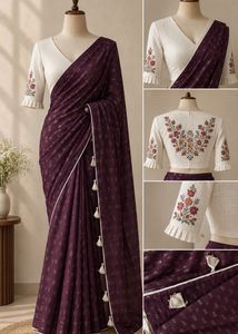 Embroidered Blouse and saree