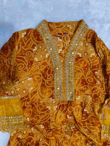 Designer Yellow anarkali suit