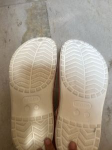 Cream Crocs Clogs